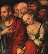 CRANACH, Lucas the Younger Christ and the Fallen Woman (detail) oil on canvas